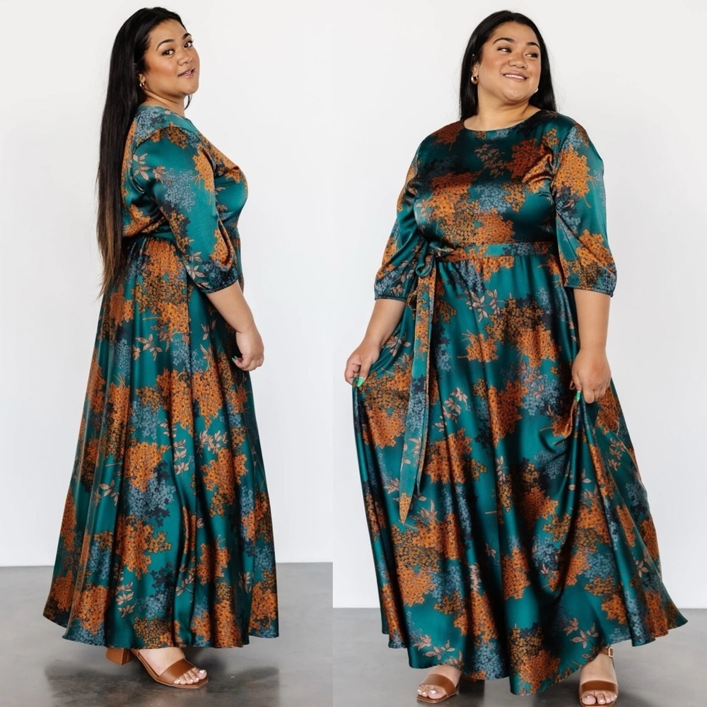 Baltic Born Green and Rust Floral Maxi Dress - Picture 8 of 16